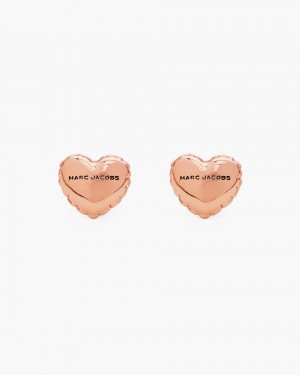 Marc Jacobs Balloon Heart Earrings Rose Gold | 50XUAPHWV