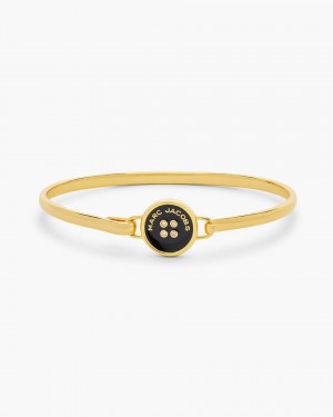 Marc Jacobs The Button Hinge Bracelet Gold / Black | 13ZOSNMGQ