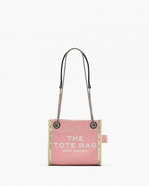 Marc Jacobs The Denim Chain Crossbody Tote Bag Pink | 35OKSHGIT