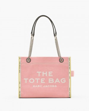 Marc Jacobs The Denim Chain Medium Tote Bag Pink | 41CAZSHDQ