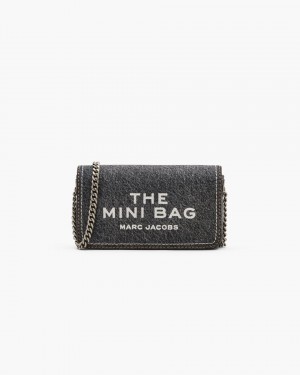 Marc Jacobs The Denim Chain Mini Bag Black Wash | 47XJELIFN