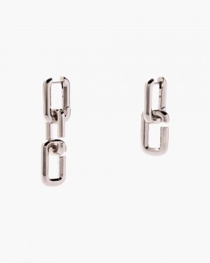 Marc Jacobs The J Marc Chain Link Earrings Silver | 27CFRJLZT