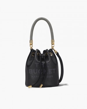 Marc Jacobs The Leather Bucket Bag Black | 60BPOWZFY