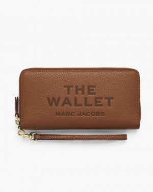 Marc Jacobs The Leather Continental Wallet Argan Oil | 58XZPFTUN