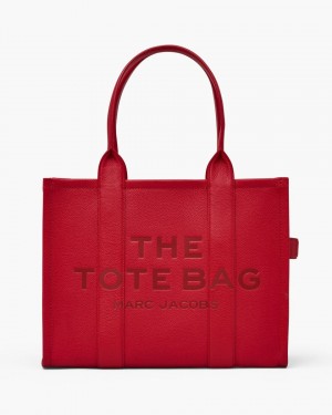 Marc Jacobs The Leather Large Tote Bag Red | 24SYQULJG