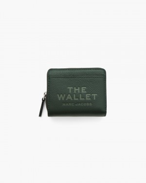 Marc Jacobs The Leather Mini Compact Wallet Dark Green | 36YZGETKO