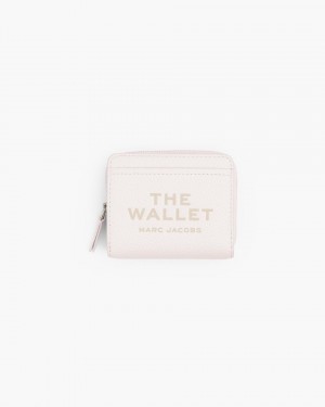 Marc Jacobs The Leather Mini Compact Wallet Cotton | 83TUCGKNJ