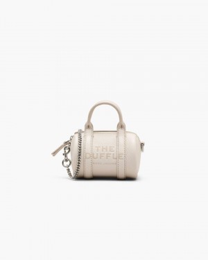 Marc Jacobs The Leather Nano Duffle Crossbody Silver | 28WCBSEAD