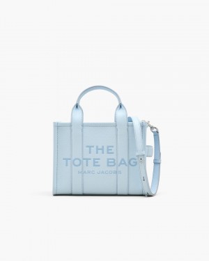 Marc Jacobs The Leather Small Tote Bag Blue | 51AILDUSZ