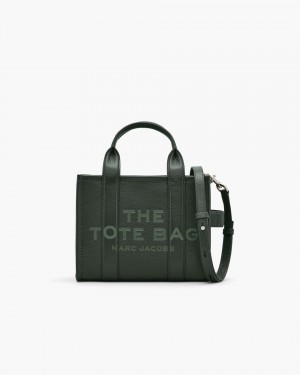 Marc Jacobs The Leather Small Tote Bag Dark Green | 92TQPRGMN