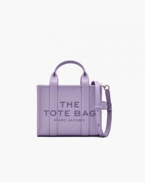 Marc Jacobs The Leather Small Tote Bag Purple | 27HWECXON