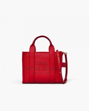 Marc Jacobs The Leather Small Tote Bag Red | 81AKEQZRW