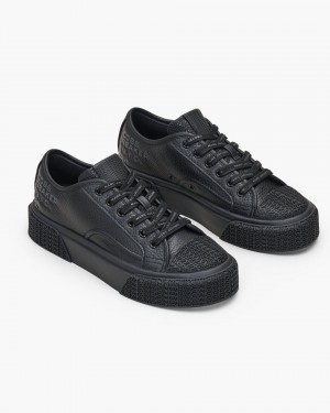 Marc Jacobs The Leather Sneaker Black | 92LKNQUGY