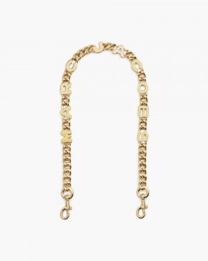 Marc Jacobs The Logo Chain Shoulder Strap Gold | 29KDMBNVZ