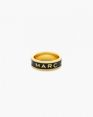 Marc Jacobs The Marc Jacobs Enamel Ring Gold / Black | 30HNEPXKB