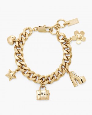 Marc Jacobs The Mini Icon Charm Bracelet Light Gold | 71RDBITLH