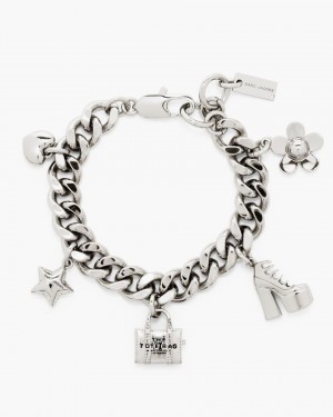 Marc Jacobs The Mini Icon Charm Bracelet Light Silver | 64YSOBJHX