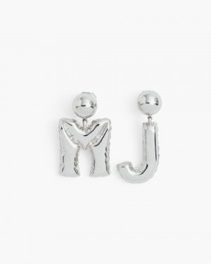 Marc Jacobs The Mj Balloon Earrings Silver | 39QDWZJMR