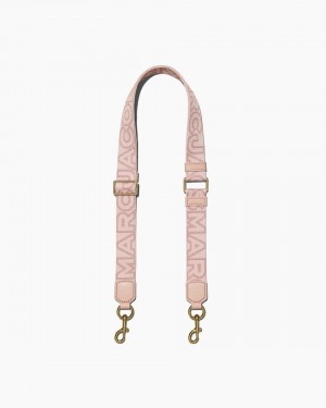 Marc Jacobs The Thin Outline Logo Webbing Strap Rose Multicolor | 45ACEBVOZ