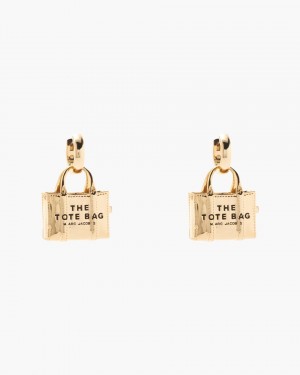 Marc Jacobs The Tote Bag Earrings Light Gold | 13SRJQCUY