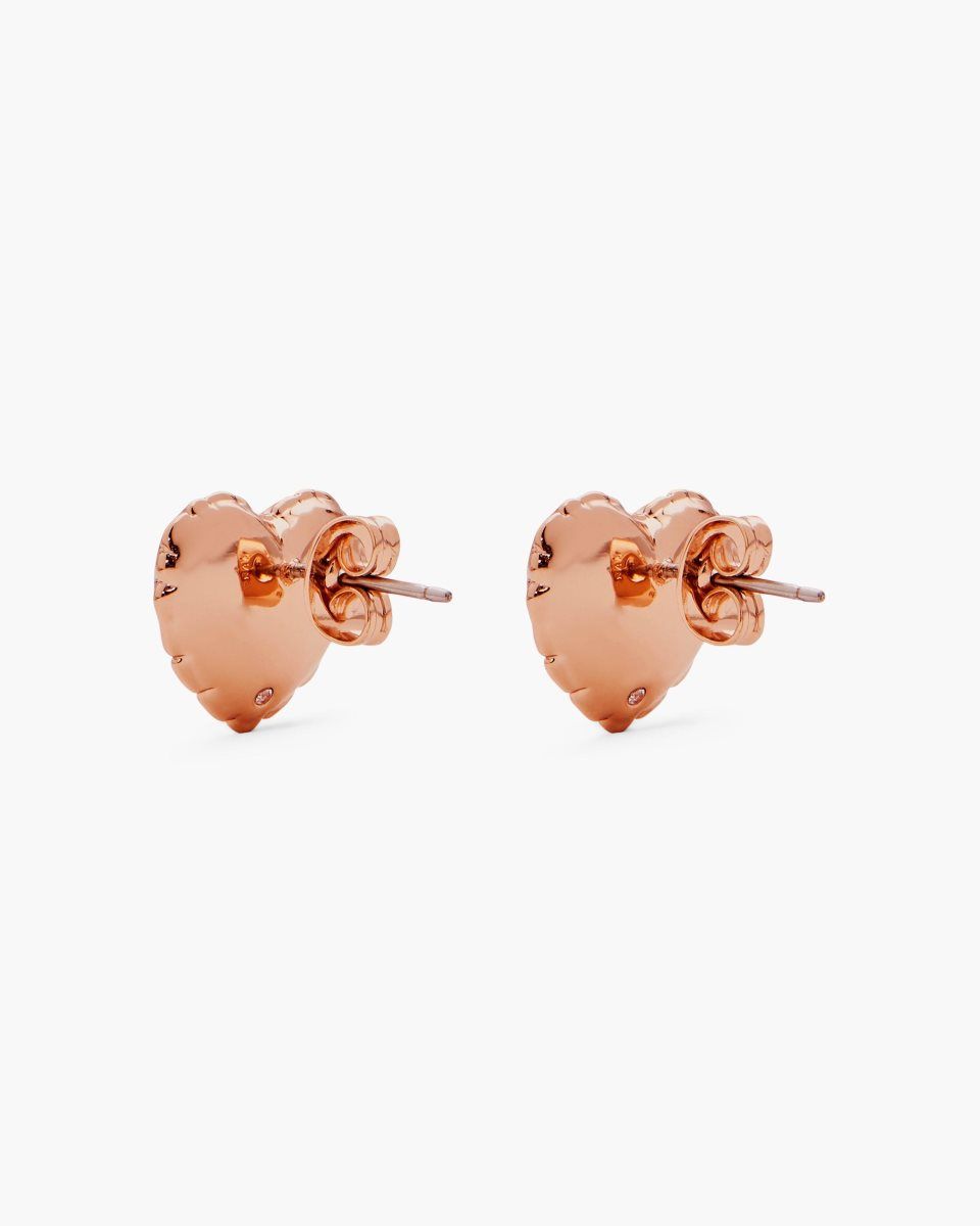 Marc Jacobs Balloon Heart Earrings Rose Gold | 50XUAPHWV