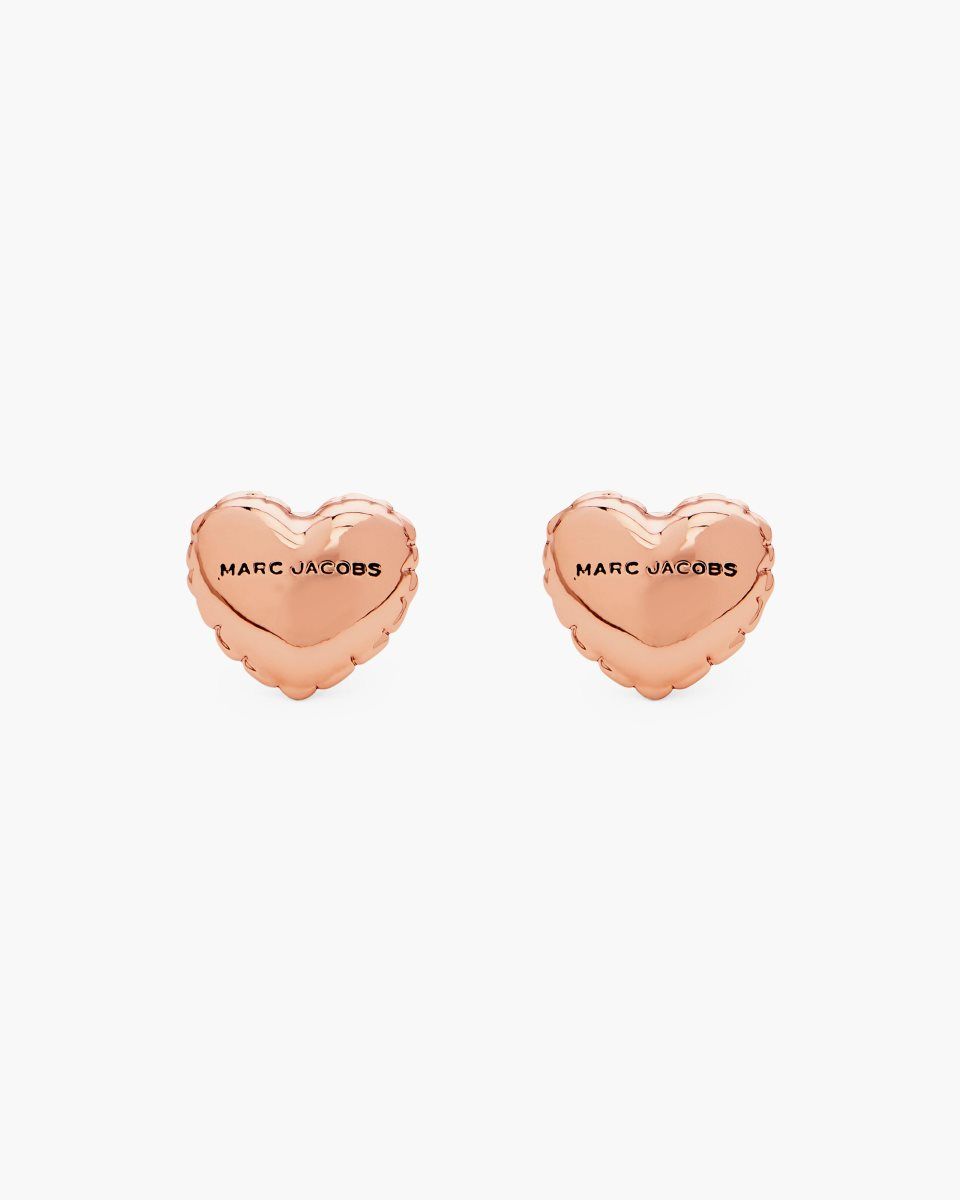 Marc Jacobs Balloon Heart Earrings Rose Gold | 50XUAPHWV