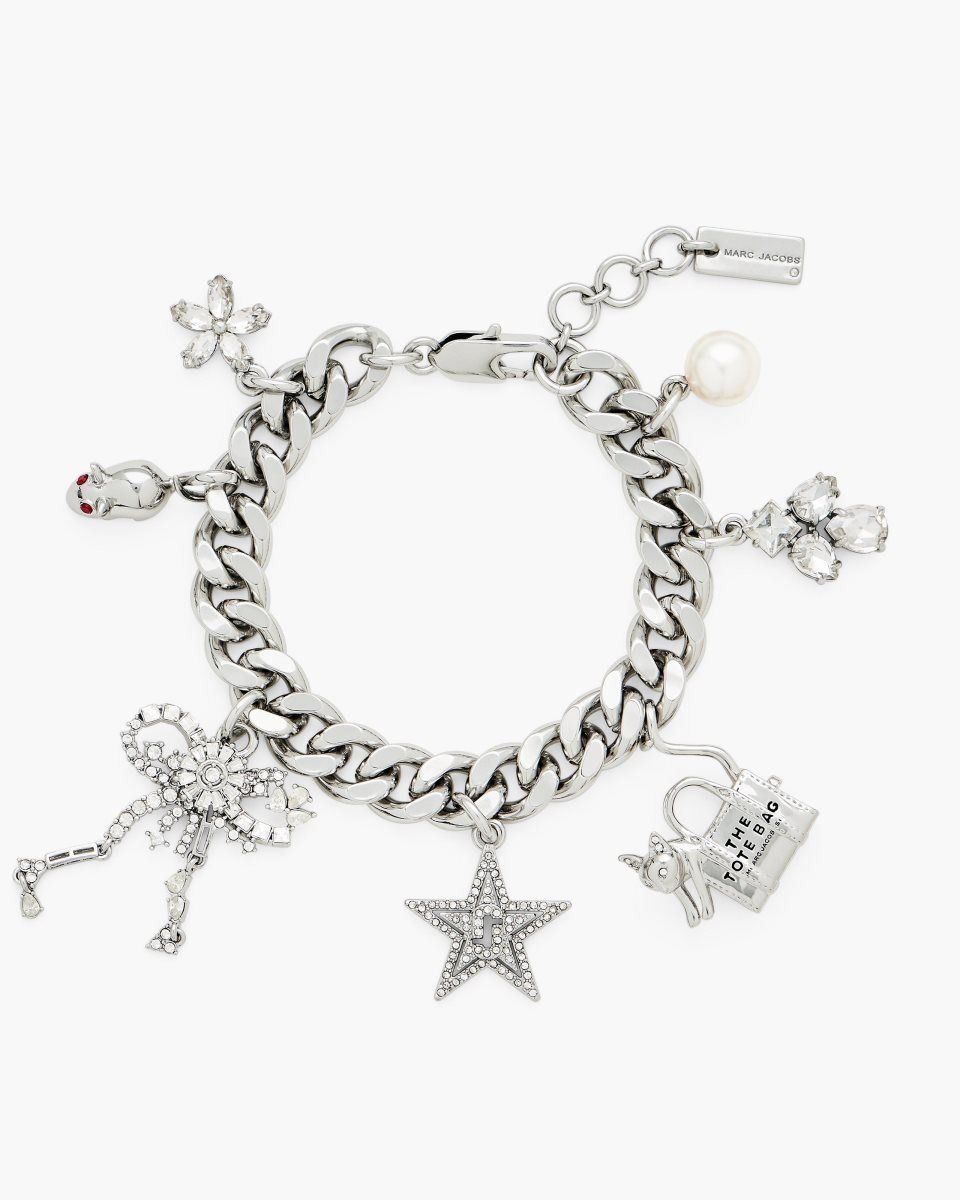 Marc Jacobs Cats Out Of The Bag Charm Bracelet Silver | 80SBYIQGC