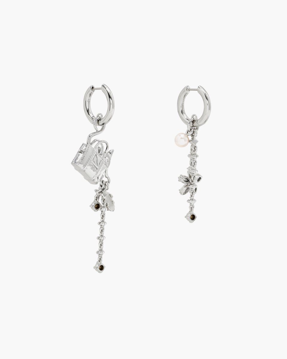 Marc Jacobs Cats Out Of The Bag Earrings Silver | 65ASEBWCO