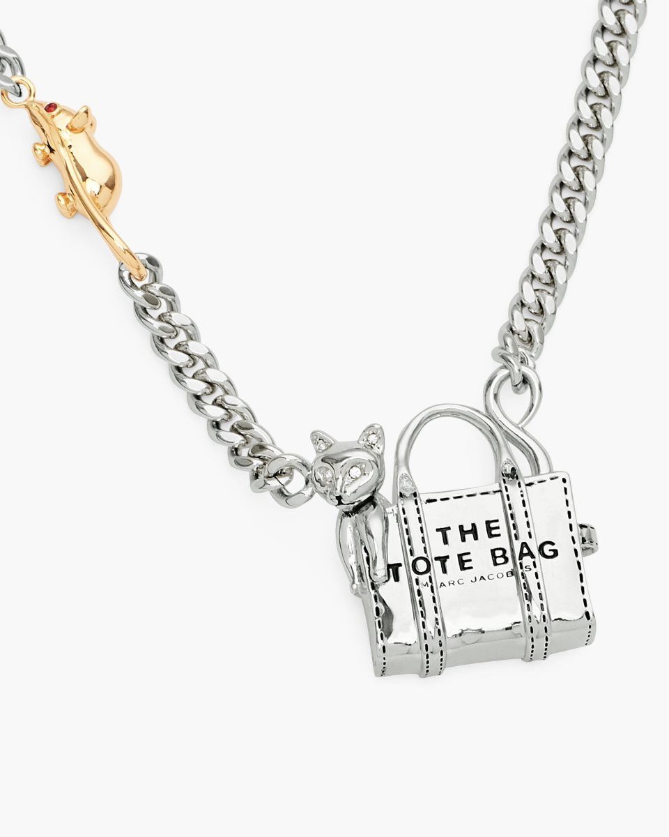 Marc Jacobs Cats Out Of The Bag Necklace Silver | 31ZNJQKAX