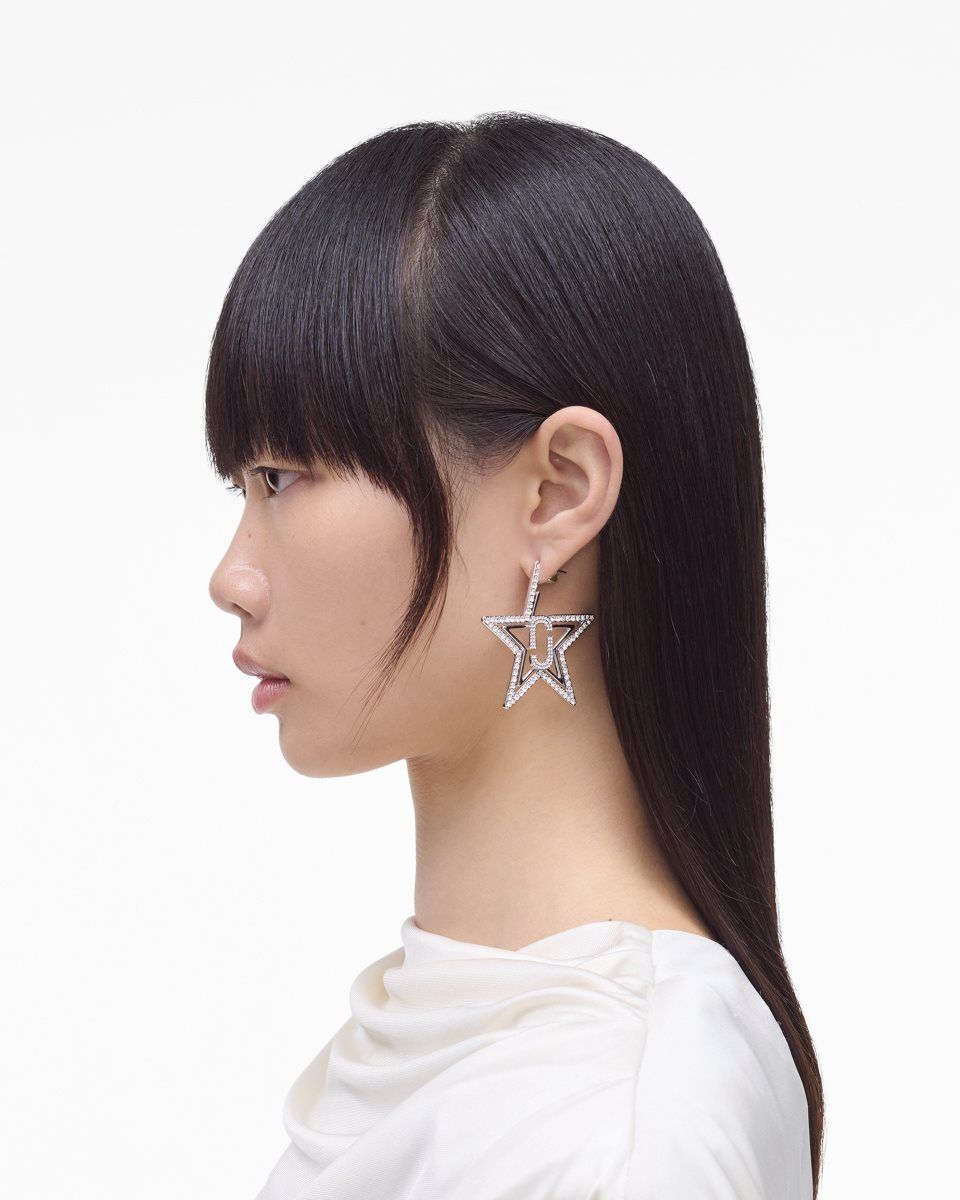 Marc Jacobs J Marc Star Hoop Earrings Silver | 62DOKQJPL