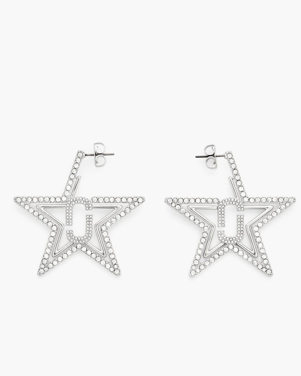 Marc Jacobs J Marc Star Hoop Earrings Silver | 62DOKQJPL