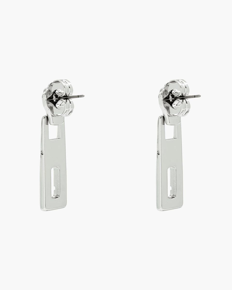 Marc Jacobs J Marc Zipper Earrings Silver | 65XGSATNU