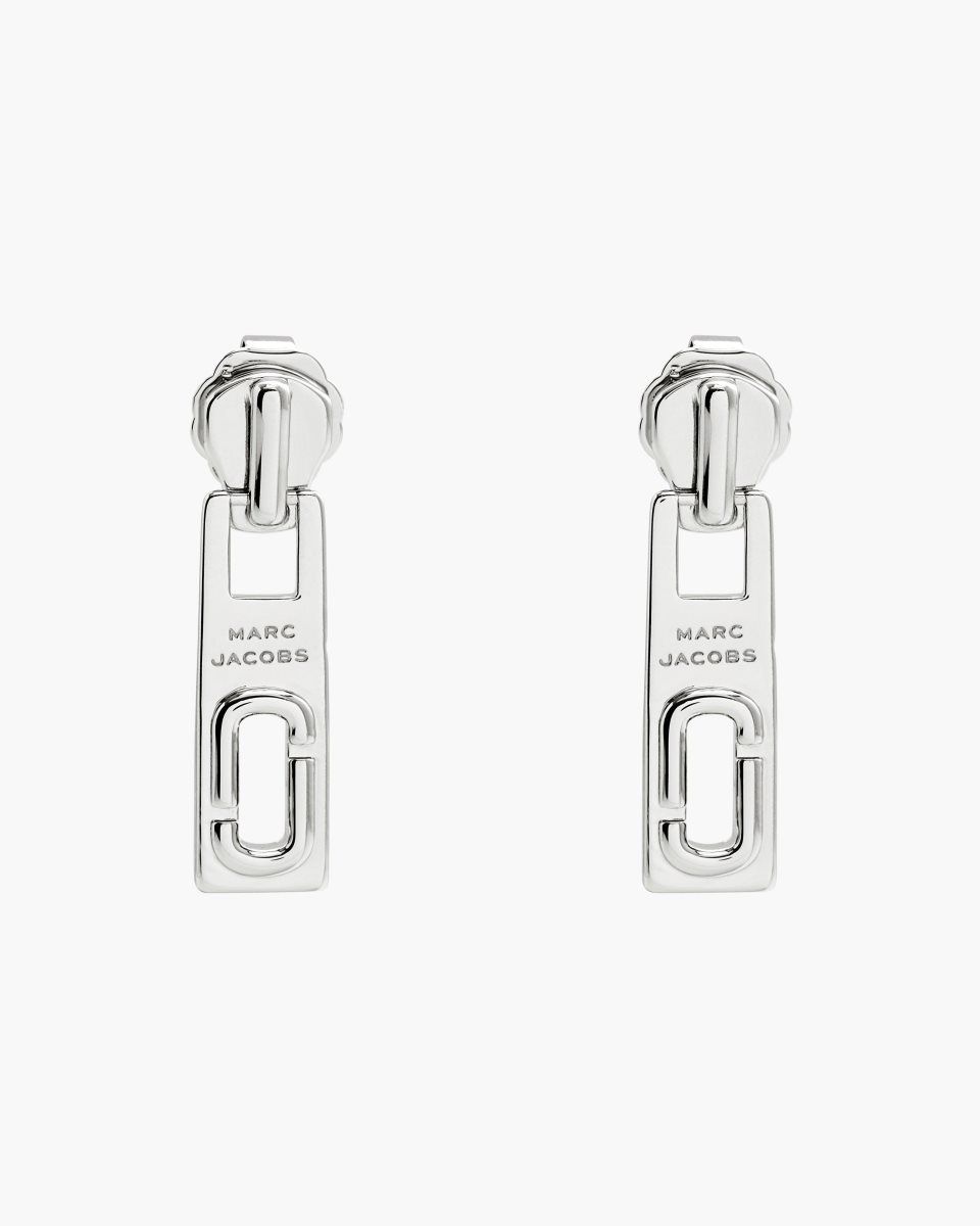 Marc Jacobs J Marc Zipper Earrings Silver | 65XGSATNU