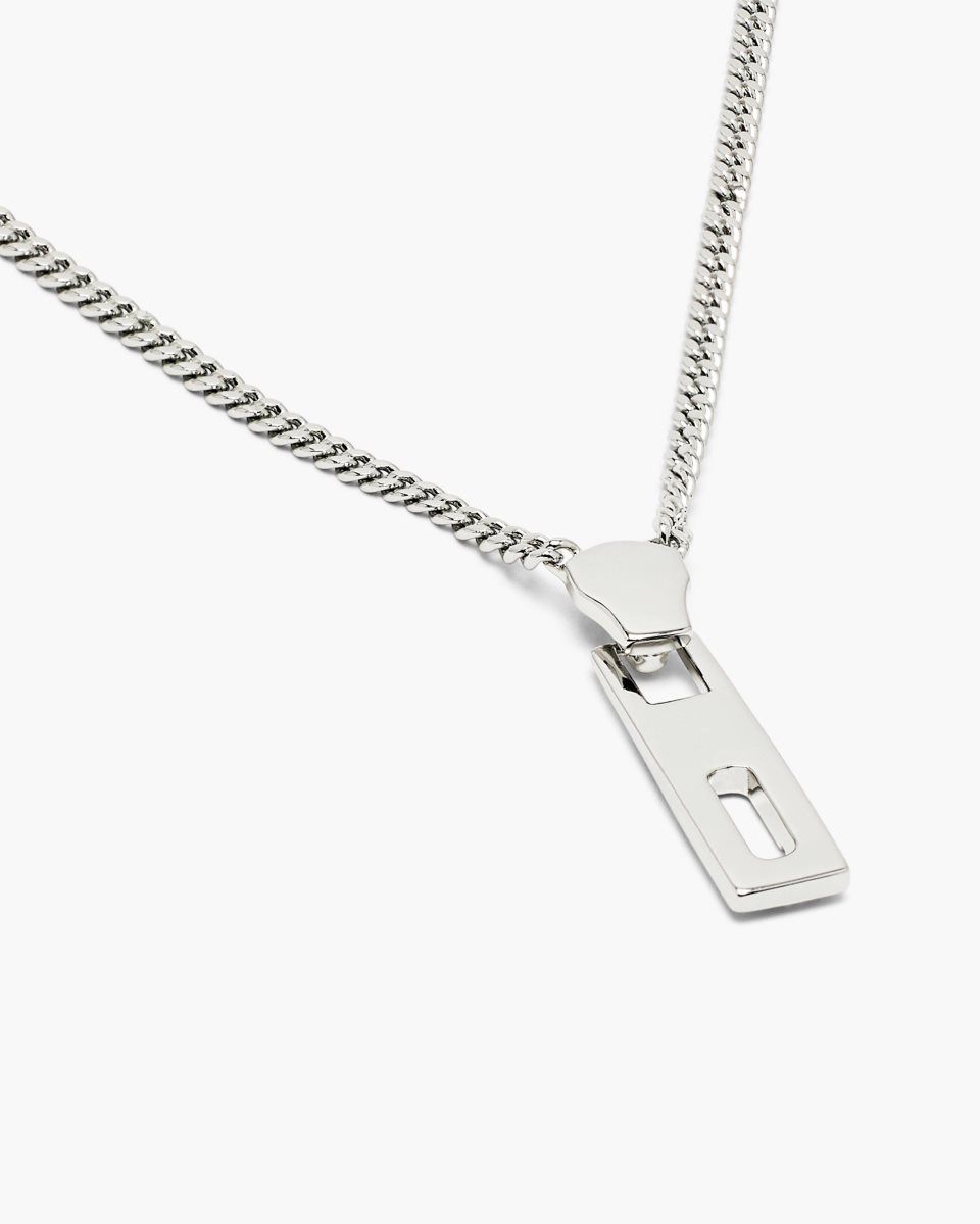 Marc Jacobs J Marc Zipper Necklace Silver | 38CKNAVRH