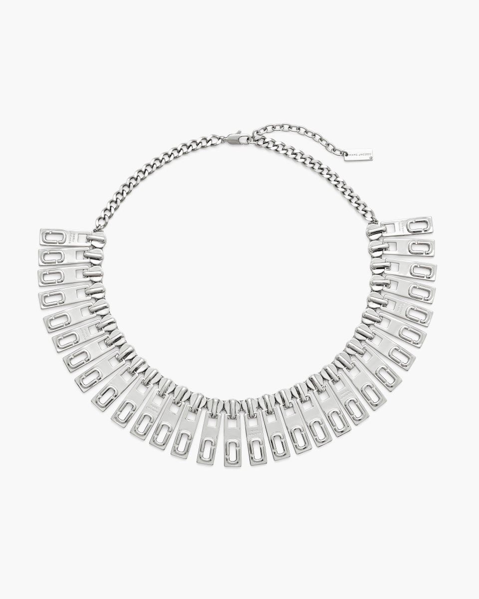 Marc Jacobs J Marc Zipper Statement Necklace Silver | 75JGVQSFH