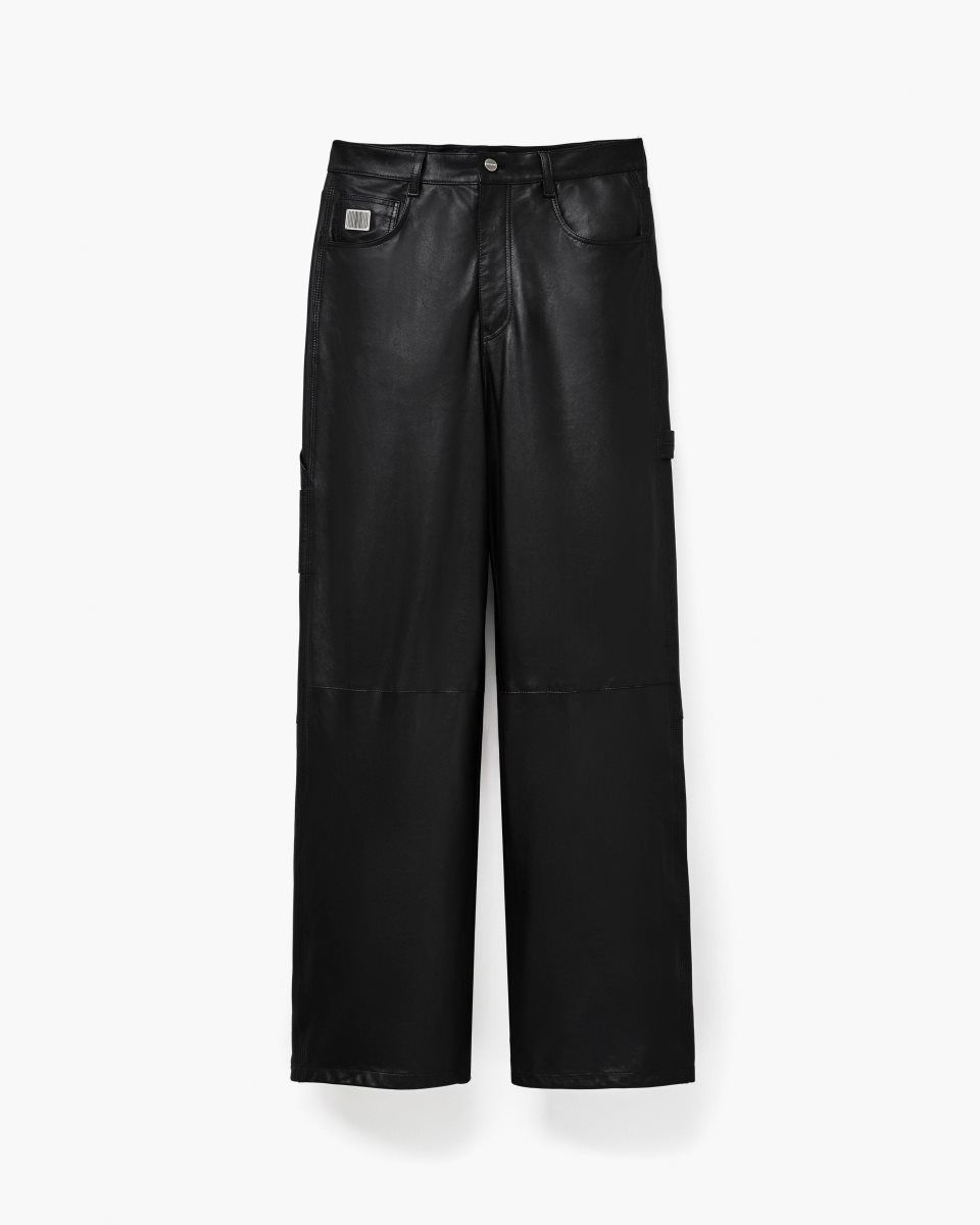 Marc Jacobs Oversized Leather Pant Black | 74OWSQUBG