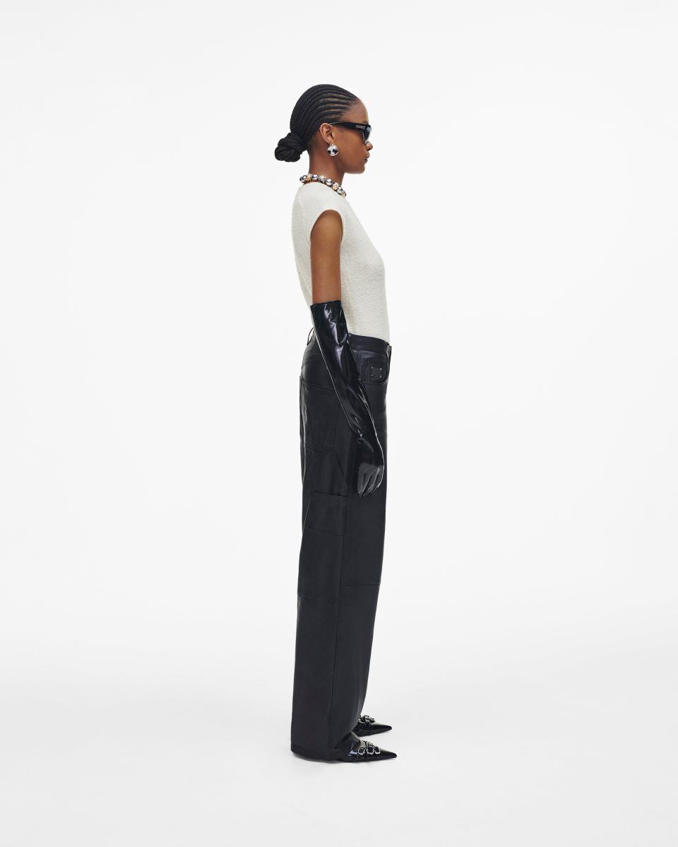 Marc Jacobs Oversized Leather Pant Black | 74OWSQUBG