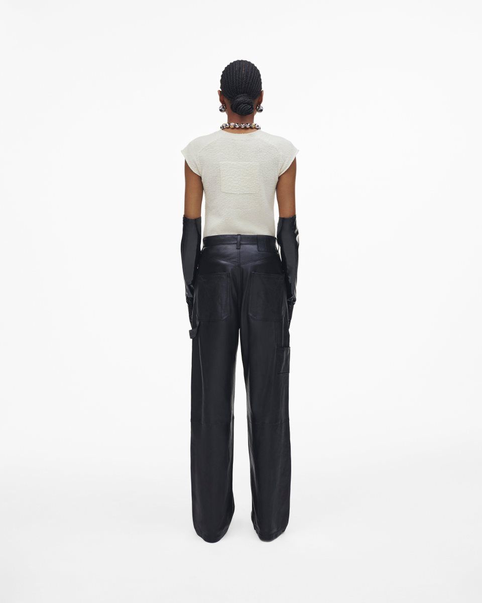 Marc Jacobs Oversized Leather Pant Black | 74OWSQUBG