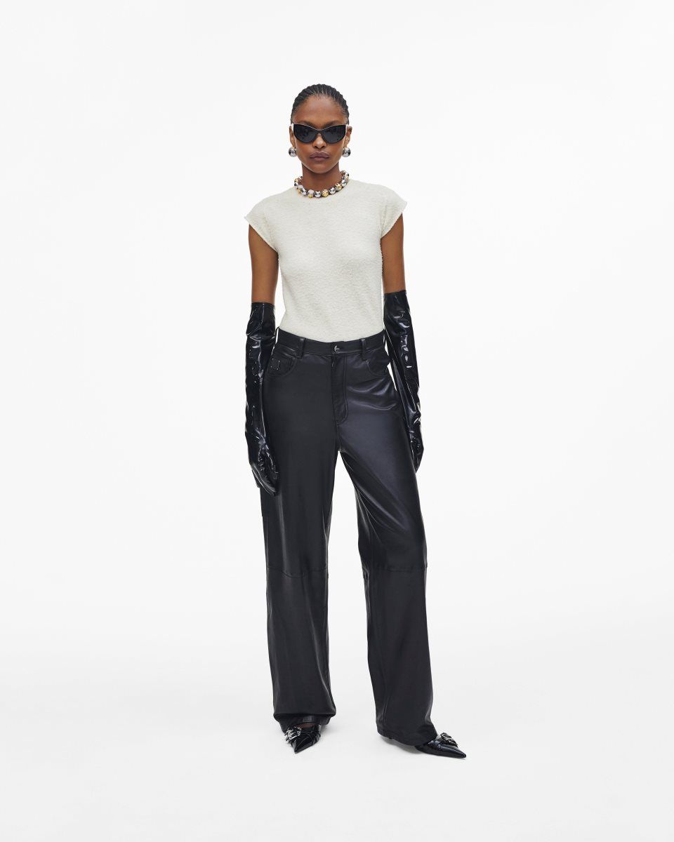 Marc Jacobs Oversized Leather Pant Black | 74OWSQUBG