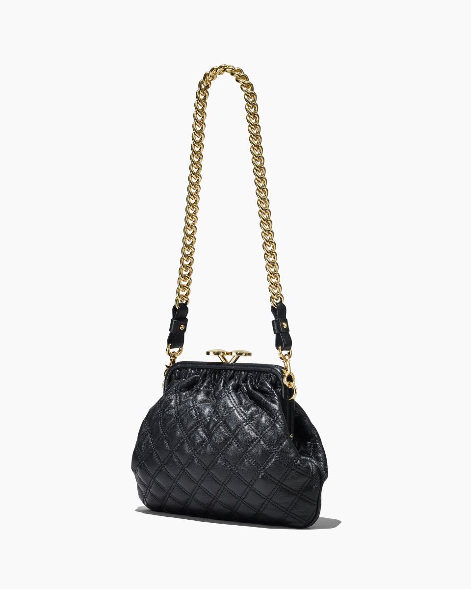 Marc Jacobs Re-Edition Quilted Leather Little Stam Bag Black | 73WDMUENK