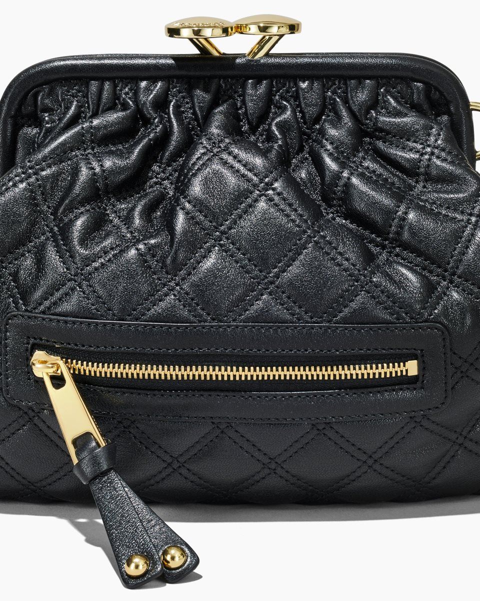 Marc Jacobs Re-Edition Quilted Leather Little Stam Bag Black | 73WDMUENK