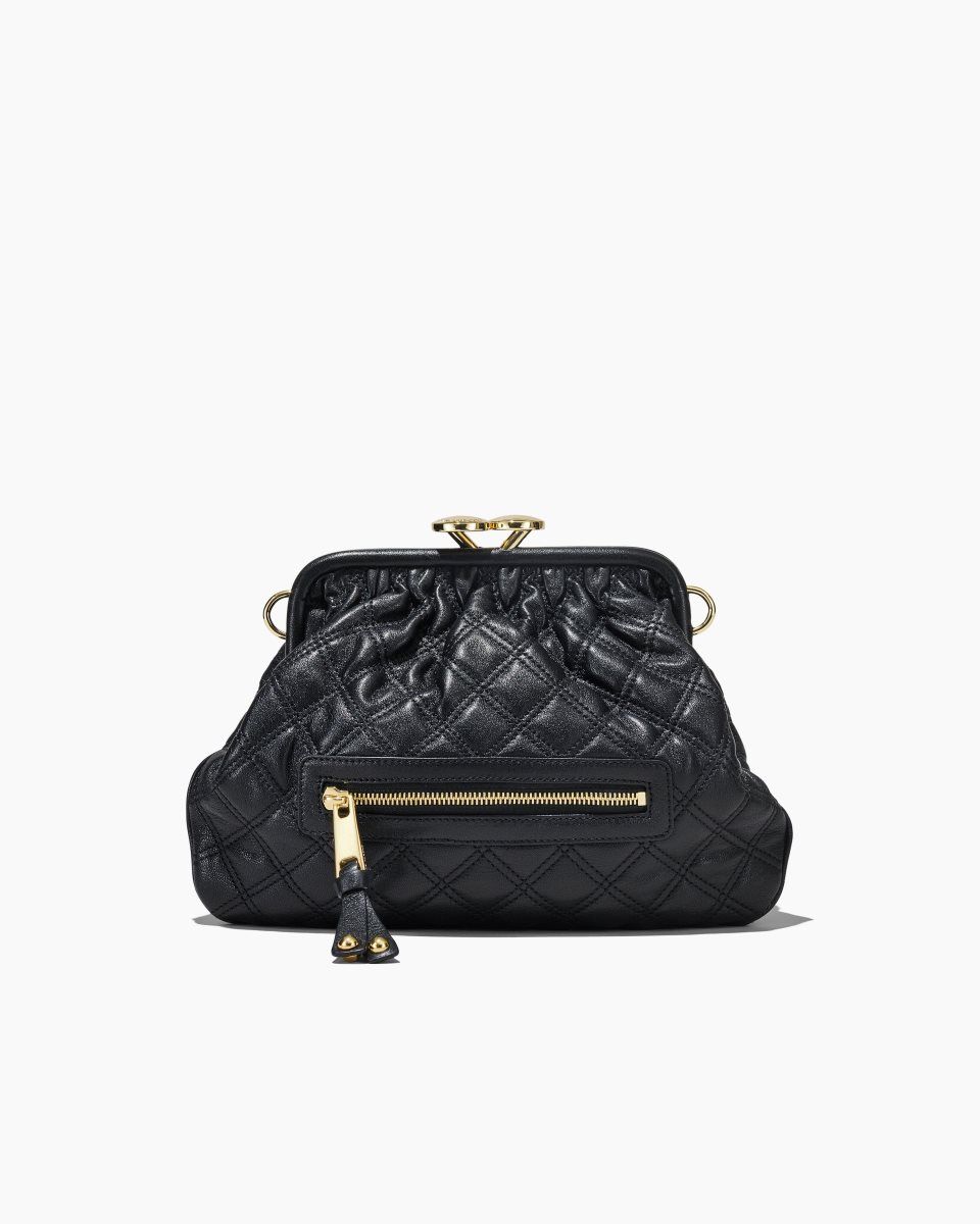 Marc Jacobs Re-Edition Quilted Leather Little Stam Bag Black | 73WDMUENK