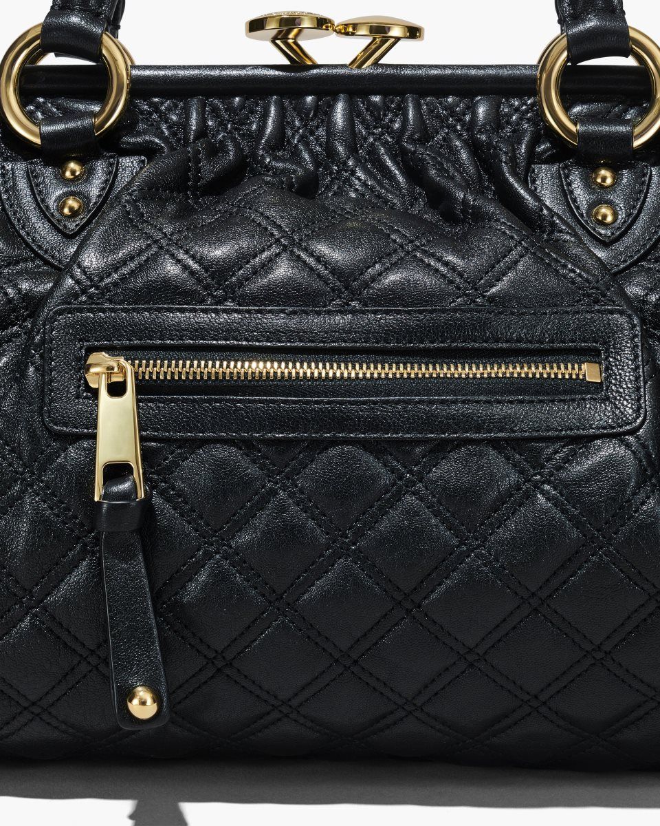 Marc Jacobs Re-Edition Quilted Leather Stam Bag Black | 42TOYLHZG