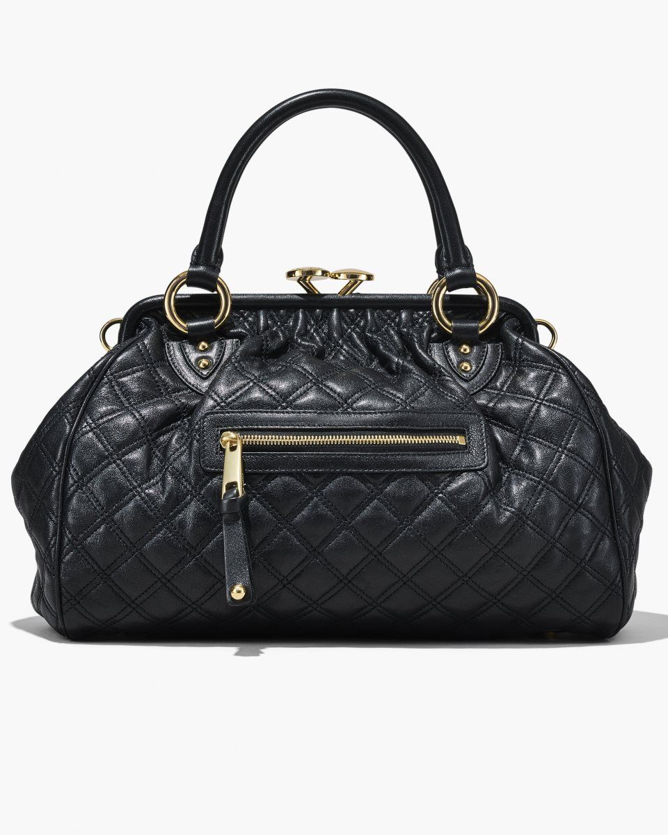 Marc Jacobs Re-Edition Quilted Leather Stam Bag Black | 42TOYLHZG