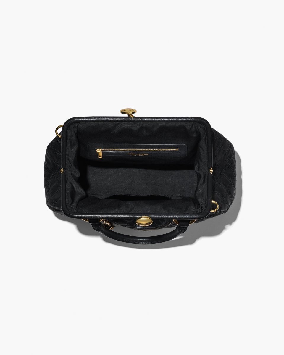 Marc Jacobs Re-Edition Quilted Leather Stam Bag Black | 42TOYLHZG