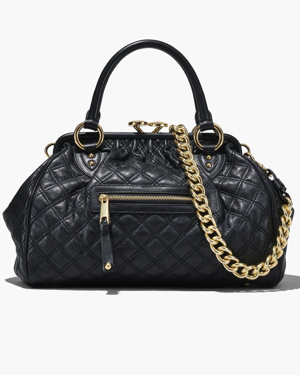 Marc Jacobs Re-Edition Quilted Leather Stam Bag Black | 42TOYLHZG