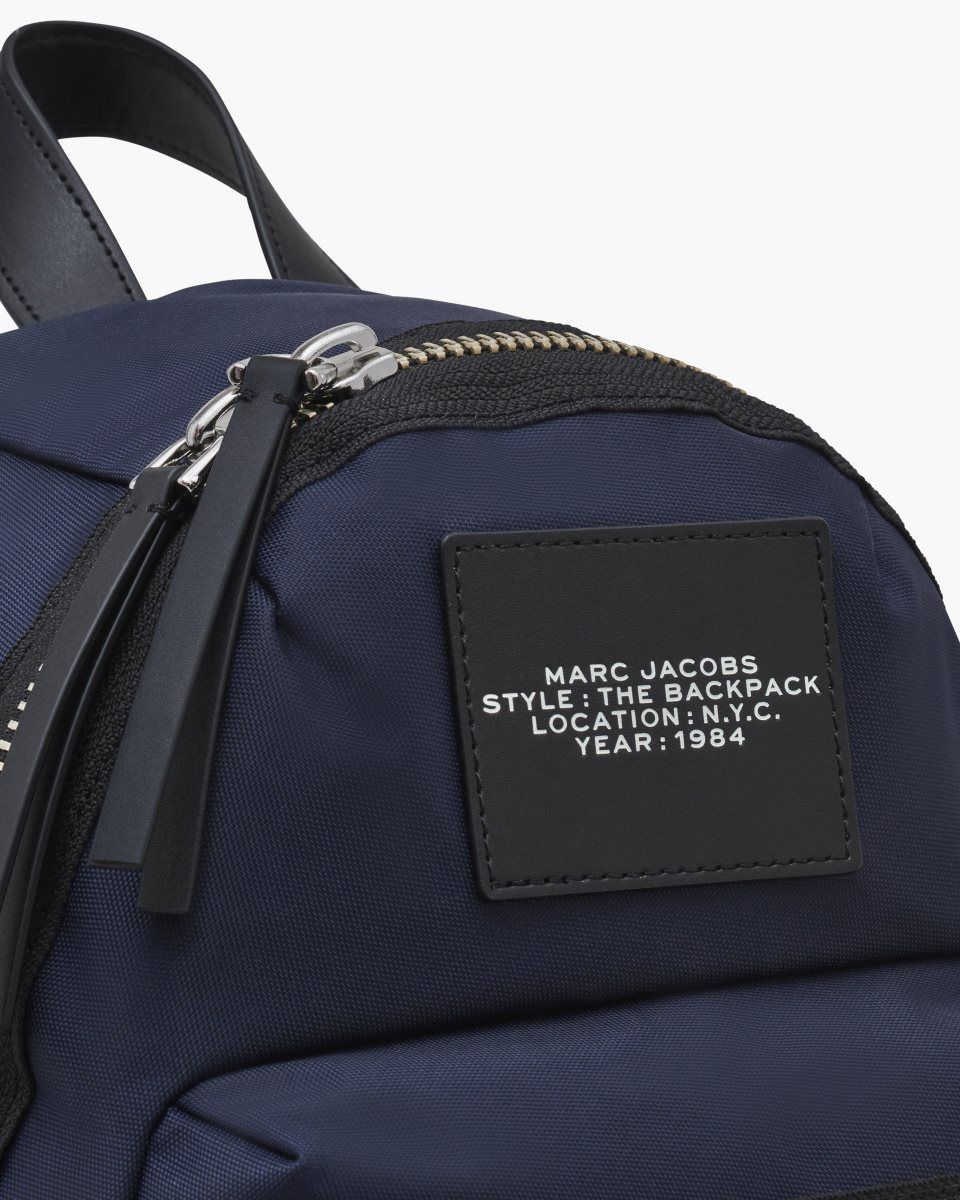 Marc Jacobs The Biker Nylon Medium Backpack Blue | 69UEAJCTG