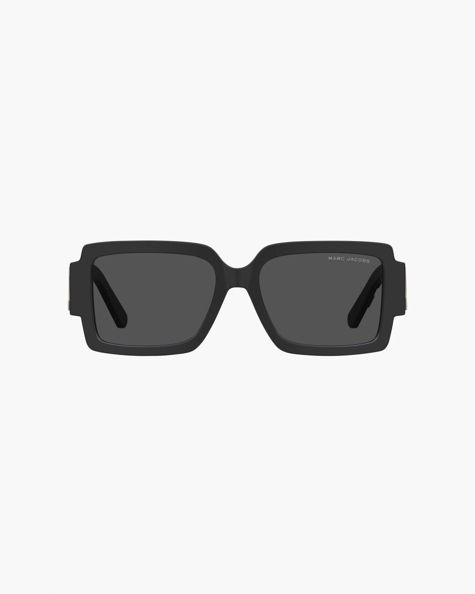 Marc Jacobs The Bold Logo Square Sunglasses Black / White | 75ARPQLNU