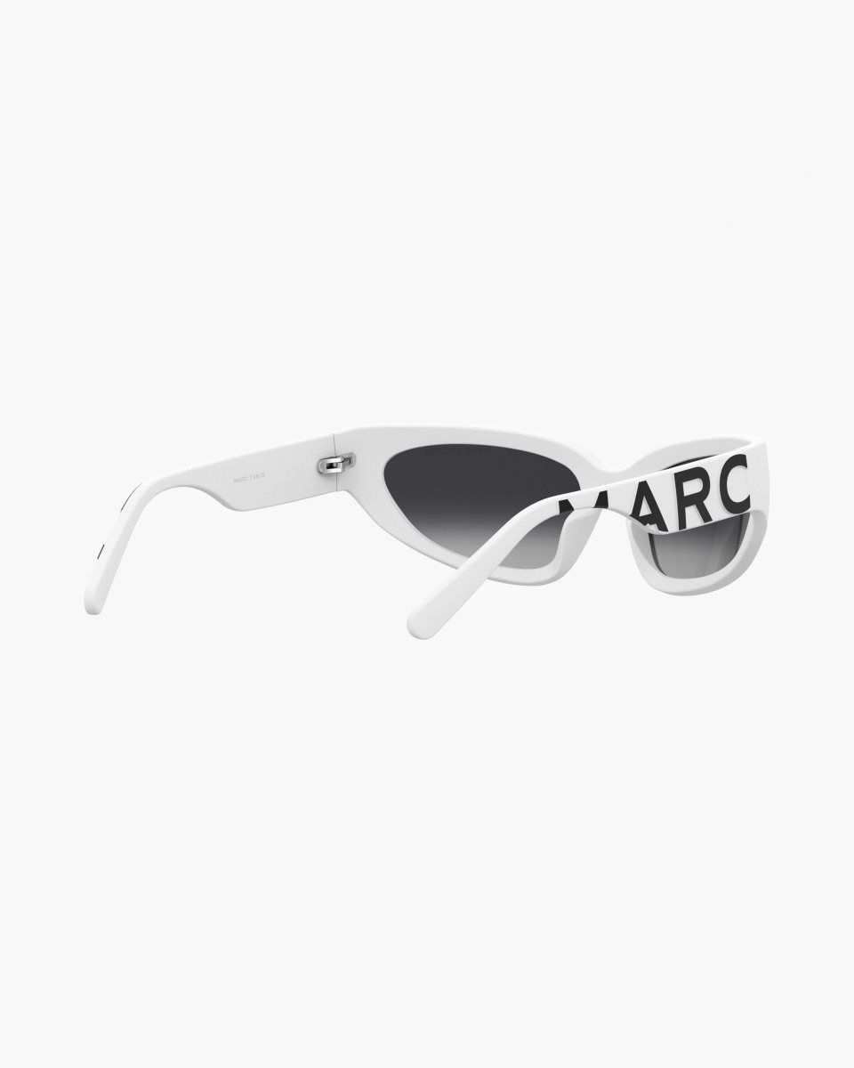 Marc Jacobs The Bold Logo Wrapped Sunglasses White | 08PYNDUAQ