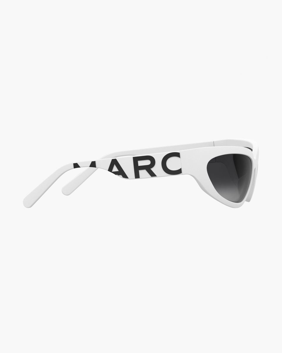 Marc Jacobs The Bold Logo Wrapped Sunglasses White | 08PYNDUAQ